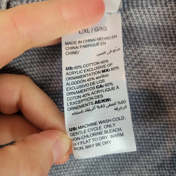 Chico's Zebra Print Poncho Sweater Gray Black Size Large/Extra Large - Picture 6 of 8